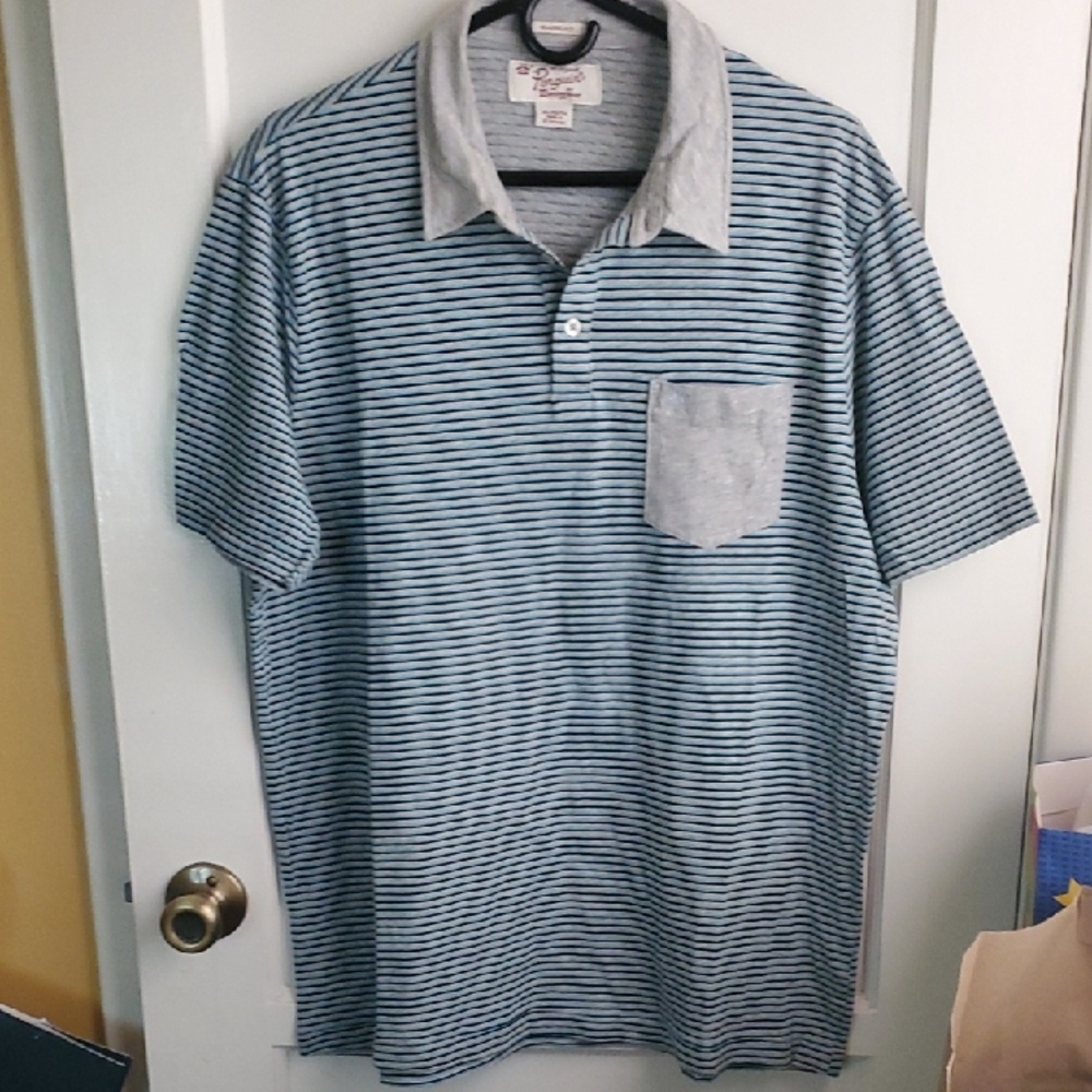 Original Penguin Blue and Gray Polo with Textured Knit